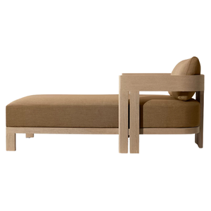 Hot Sale The Plaza Luxury Modern Minimalist teak Outdoor Daybed <b>Sofa</b> With Thick Armrest Cushion Lounge Chair Contemporary - Product Image 2