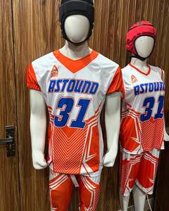 Trending Design Rexfit Sports Rugby Jersey Set Sublimated V-Neck Short Sleeve Moisture Wicking Adult Unisex <b>Orange</b> White 31 - Product Image 1