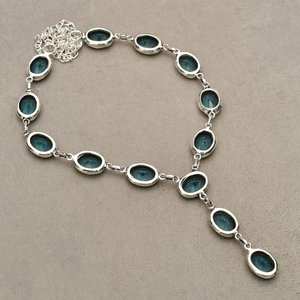 Pendentif Breloque en Indicolite, Argent Sterling 925, Or, Vintage, Fait Main, Bijou Naturel, Cadeau pour Elle, Mariage, Inde - Product Image 2