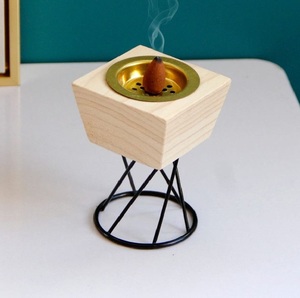 Luxury Wooden <b>Incense</b> <b>Cone</b> <b>Burner</b> Metal Stand Aromatherapy Holder Modern Minimalist Home Fragrance Decor Handmade <b>Incense</b> <b>Burner</b> - Product Image 1