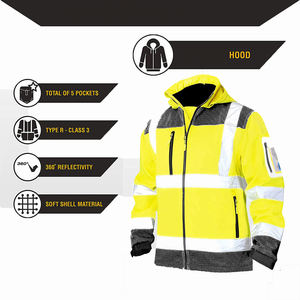 Veste de travail haute visibilité réfléchissante pour homme avec bande réfléchissante activée par la lumière, manteau de sécurité en polyester - Product Image 2