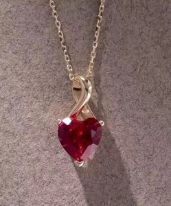 Colgante Solitario de Diamante Cultivado en Laboratorio con Corte Corazón de 2 Quilates, Chapado en Oro Amarillo de 14k, Diamante Tishya de Lujo para Mujer - Product Image 1