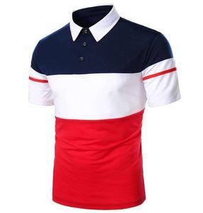 Polo décontracté pour homme, été, couleur contrastée, polyester, manches courtes, polo tendance - Product Image 5