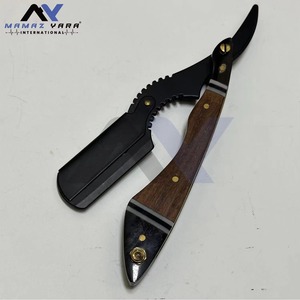 Rasoir de barbier à lame unique en acier inoxydable de qualité supérieure pour la mise en forme précise de la moustache et de la barbe, manche en bois pour homme - Product Image 6