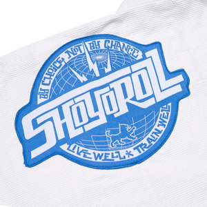 ชุดยิวยิตสู BJJ สีขาวแบบ unisex รุ่นใหม่ล่าสุดจาก Shoyorol แห้งเร็ว ทรงหลวม  รับสั่งทำโลโก้ ผ้าฝ้าย 100% ขายส่ง - Product Image 4