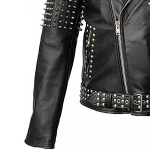 Chaqueta de Cuero para Mujer Estilo Motero, Premium, de Alta Calidad, con Logotipo Personalizado y Tachuelas - Product Image 6