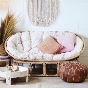 Premium patio furniture <b>cane</b> rattan papasan <b>chair</b> modern mamasan <b>chairs</b> double seat papasans - Product Image 6