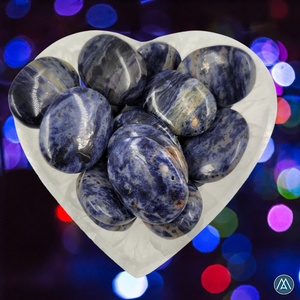 Última mejor calidad hecha a mano Feng Shui amor curación óvalos planos sodalita cristal Natural cuarzo pulido piedra preciosa tallada - Product Image 2