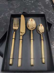 Ensemble de couverts jetables en acier inoxydable, couteau, fourchette, cuillère, style occidental, pour steak, or et argent, pour mariage, événements, cadeaux - Product Image 5