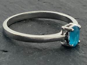 Anillo Vintage de Plata de Ley con Topacio, Talla P, Hecho a Mano, Joyería con Gema Azul, Anillo Elegante de Moda, Regalo para Mujer - Product Image 5