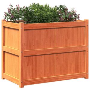 Jardinière en bois de pin massif, brun ciré, 35,4"x19,7"x27,6" pour pots de fleurs et jardinières - Product Image 4