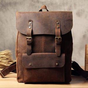 Women's Solid Pattern Genuine Leather Luxury Eco-Friendly Customizable Large Capacity Travel <b>Backpack</b> Zipper Customized Color - Product Image 2