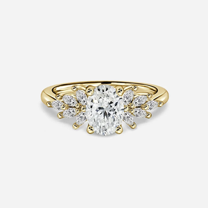 Refined Luxury Ring Women's Oval Cut <b>Diamond</b> Engagement Ring 14k Gold Romantic Style IGI Certified Lab grown <b>Diamonds</b> - Product Image 1