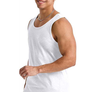 Custom Men's Vintage Knitted Singlets Cotton Polyester <b>White</b> Breathable Gym Vest Training Tank <b>Tops</b> Undershirts Streetwear - Product Image 3