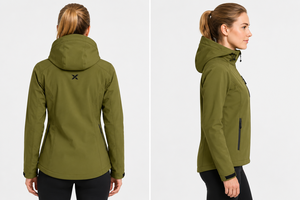 X Sports City Women's Hooded Windproof Softshell <b>Jacket</b> Full Sleeve Zipper Closure Solid Color Outdoor Wear Autumn Season OEM - Product Image 2