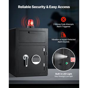 Cassaforte Digitale a 2 Livelli con Ampia Capacità di 1,2 Piedi Cubici, Tastiera Digitale, Resistente, con Fessura Frontale per Deposito Contanti e Scomparti di Stoccaggio - Product Image 6