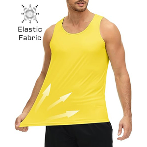 Camiseta sin mangas de algodón y spandex para hombre, transpirable, elástica, para gimnasio, fitness y entrenamiento muscular. - Product Image 2