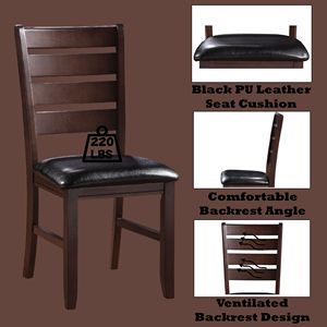 Juego de 2 Sillas Urbana de Cuero Sintético Negro y Acabado en Cerezo para Comedor - Product Image 4