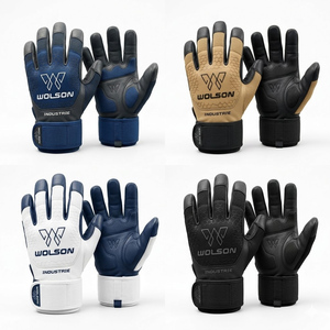 Weight Lifting <b>Full</b> Finger Gym Gloves Breathable Anti <b>Slip</b> Grip Workout Fitness Training Support Gloves for Daily Exercise. - Product Image 1