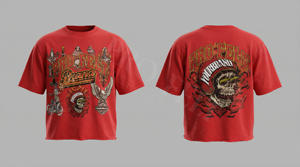 T-shirt Hip Hop d'été style streetwear, coupe oversize, qualité supérieure, logo imprimé en relief, ourlet brut vintage, 100% coton respirant, vente en gros - Product Image 2