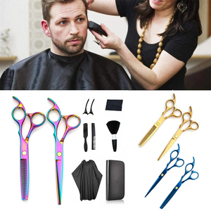 Kit de ciseaux de barbier professionnels de qualité supérieure, ciseaux à effiler, ciseaux de coiffure, ensemble de salon de coiffure en acier inoxydable - Product Image 2