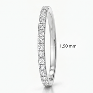 Bague de mode en or massif 10K 14K 18K avec diamant de laboratoire rond de 1,50 mm, bague de promesse entièrement sertie de diamants, bague de fiançailles, bague empilable - Product Image 1