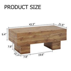 Tavolino da Caffè Rettangolare Moderno con Elegante Finitura in Legno, Perfetto per Ogni Soggiorno o Appartamento - Product Image 4