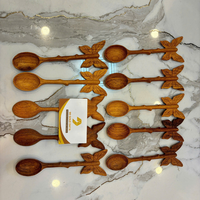 Cuillère en bois sélectionnée à la main, origine Vietnam, pour tremper le chocolat et améliorer les bols de céréales pour le petit-déjeuner, 99 Gold Data