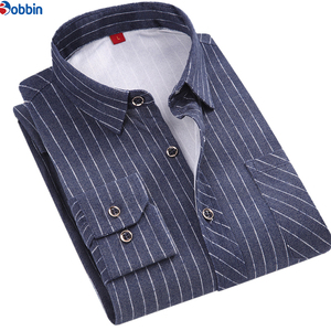 Camisas de Vestir Casuales Personalizadas para Hombre, Antiarrugas, con Estampado de Serigrafía, de Poliéster/Algodón, Manga Larga, Cuello Clásico - Product Image 3