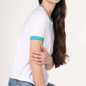 Les t-shirts pour femmes en coton 100 % premium sont fabriqués par un fabricant sur mesure pour l'exportation directe d'usine. - Product Image 3