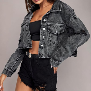 Chaquetas Transpirables 100% Algodón, Chaqueta Vaquera para Mujer, Chaqueta de Mezclilla de Manga Larga, Ropa de Mujer - Product Image 6