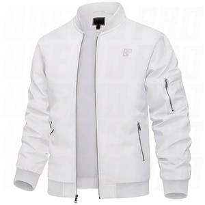 เสื้อแจ็คเก็ตบอมเบอร์ฤดูหนาวสำหรับผู้ชายแบบมีซิปปิด ปรับแต่งได้ตามต้องการ สไตล์สตรีทแวร์และเสื้อแจ็คเก็ตบอมเบอร์สำหรับทำงาน แจ็คเก็ตบอมเบอร์กันลมสำหรับผู้ชาย - Product Image 1