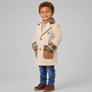 Manteau en laine pour enfants sur mesure, taille OEM, manches longues, grande taille, fait main, avec expédition et livraison - Product Image 4