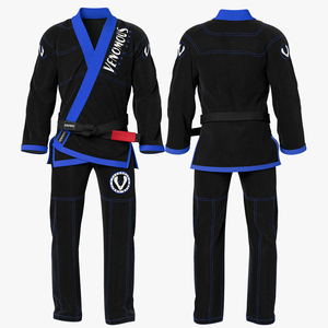 ชุดยิวยิตสู Venomous Fight Gear BJJ สีดำขอบน้ำเงิน สำหรับผู้ใหญ่ ยูนิเซ็กซ์ ผลิตจากโพลีเอสเตอร์ทนทาน - Product Image 1