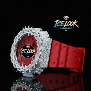 For Look Quartz Watch Crystal Bezel Stainless Steel 18mm <b>Red</b> Strap Analog Wrist Rhinestone Dial Fashion Jewelry Style for Kids - Product Image 3