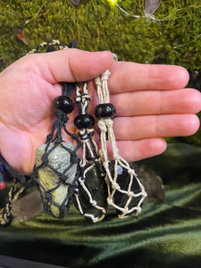 ชุดสร้อยคอหินมาคราเม่ทำมือสไตล์ชาติพันธุ์ เครื่องประดับคริสตัลบำบัดเสริมพลัง สร้อยคอหินธรรมชาติสไตล์โบโฮ - Product Image 2