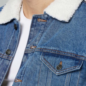 Nouvelle arrivée, veste d'hiver élégante, écologique, respirante, imperméable pour homme, denim, col montant, poche déchirée, grande taille - Product Image 3
