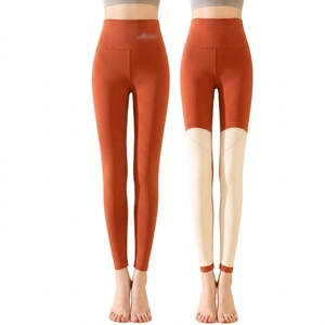 Women's Winter Modern High Waist Thick <b>Fleece</b> Lined Thermal <b>Leggings</b> with Soft Knitted 160g Polyester Fabric and Mid-Calf Fit - Product Image 3
