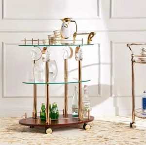 Three‑Tier Rolling Cart with Black Metal Frame Wooden Shelves Industrial Rustic Style Mobile <b>Serving</b> <b>Trolley</b> Storage Display - Product Image 6