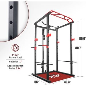 Capacità di 1000 libbre casa regolabile Pullup Squat Rack Multi-funzionale gabbia di potenza per Fitness completo bilanciere palestra Rack casa - Product Image 4