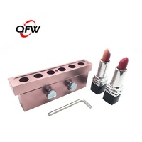 QFW Offre Spéciale Moule de remplissage en aluminium pour baume à lèvres et rouge à lèvres, 12 cavités, forme bec d'oiseau, or rose, 12,1 mm, DIY