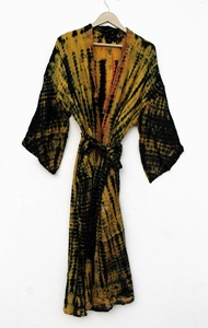 Nouveauté Kimono Tie-dye à la main Robe Kimono violette Robe Kimono longue Robe Kimono Boho Robe Kimono pour femmes - Product Image 2