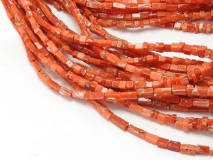 Cuentas de Coral Rojo Italiano Heishi, Lisas y Pulimentadas, Formas Mixtas, 2-4 mm, Aproximadamente 16 Pulgadas por Hilo, Certificadas por Terceros - Product Image 3