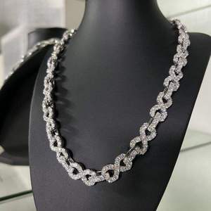 Luxury <b>Iced</b> <b>Out</b> Infinity Link <b>Chain</b> Necklace VVS Moissanite Diamond Hip Hop Statement Jewelry for Men Unisex Premium Style - Product Image 1