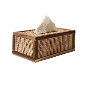 Caja de pañuelos rectangular de calidad premium con tapa desmontable y forro interior, organizador multiusos para el hogar, la oficina y la cocina de BD. - Product Image 1