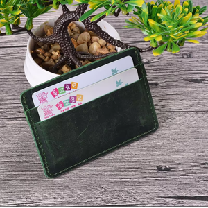 Porte-cartes en cuir de vache/mouton personnalisé en gros, design minimaliste pour hommes, porte-cartes mince en cuir véritable - Product Image 5