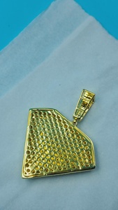 จี้โลโก้ซูเปอร์แมนประดับเพชรโมอิสซาไนต์ VVS แบบสั่งทำพิเศษพร้อมชื่อตัวอักษร จี้เงินแท้ 925 ชุบทอง สไตล์ฮิปฮอป จี้ตัวอักษรย่อ - Product Image 5