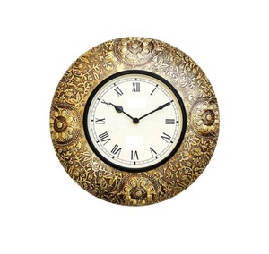 Brass Metal Fitted on MDF Wooden Base With Dome Glass Decorative 12 Inches <b>Wall</b> <b>Clock</b> to Decorate Your <b>Living</b> <b>Room</b> - Product Image 2