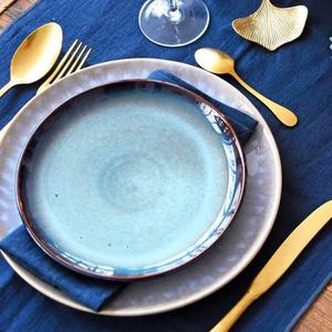 Assiette en céramique émaillée nacrée avec bordure dégradée subtile, finition durable et brillante, vaisselle élégante pour les repas quotidiens - Product Image 4