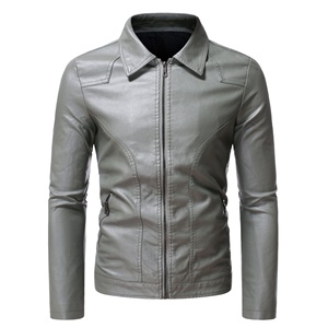 Chaqueta de cuero PU de alta calidad para hombre, muy vendida, con cuello con capucha y cremallera completa, chaqueta de moda para otoño e invierno. - Product Image 1